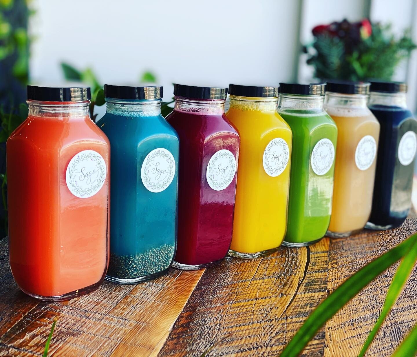 🌱✨Our cooler is fully stocked with your favorite cold-pressed juice and detox lemonades. Each juice is raw, nutrient dense and loaded with health benefits.💕#sagehealthandwellness #coldpressedjuices #drinkyourgreens